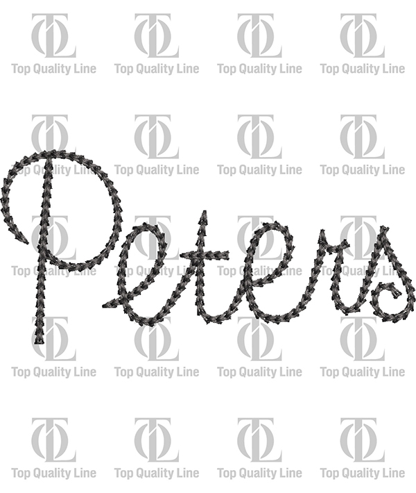 Peters Chain Stitch Digitizing logo Best Top Quality Line Embroidery Digitizing Services